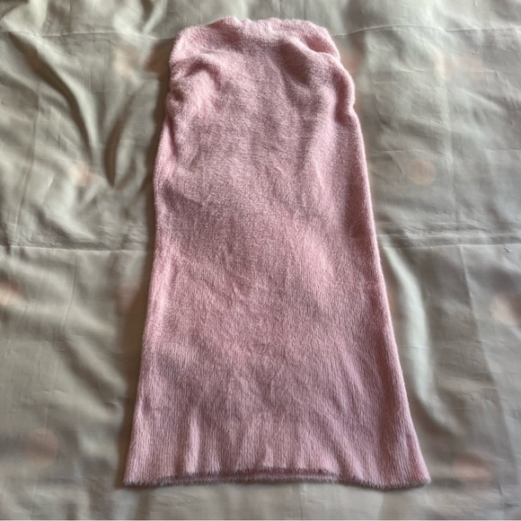 Danielle Guizio- Sweet Rib Knit Baby Pink Soft Midi Skirt Size Large - Picture 3 of 5